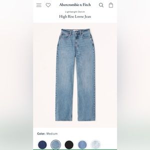 Abercrombie high rise loose jeans size 10s (30s)